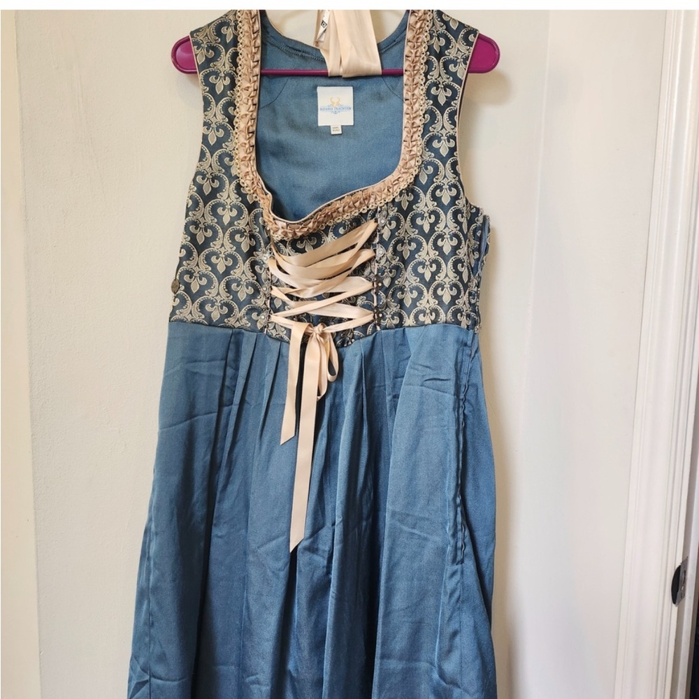 Beautiful Blue and Cream Dirndl Dress
